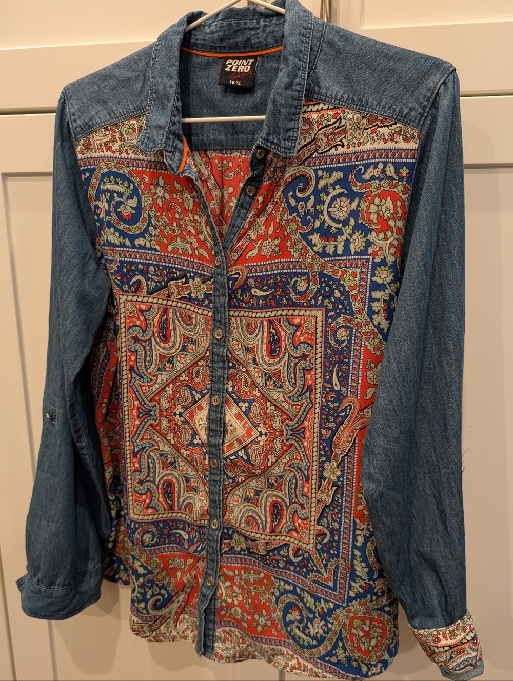 Point Zero Denim Bandana Shirt - Picture 2 of 9